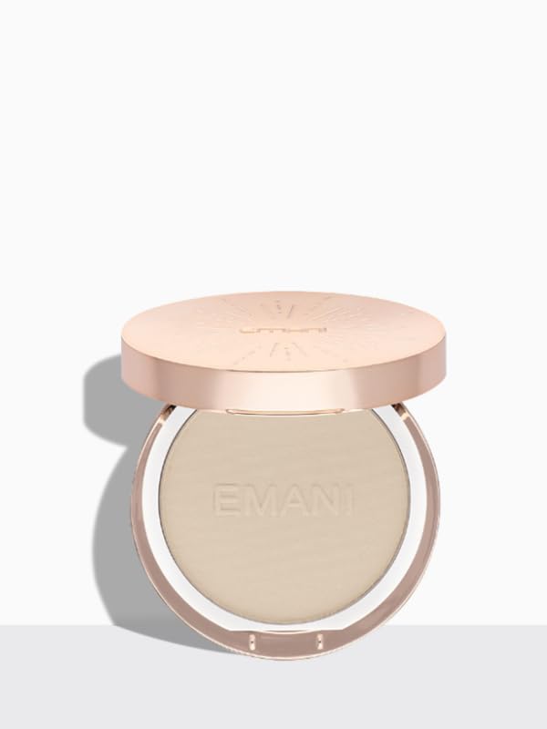 Emani Flawless Matte Powder Foundation Makeup for Sensitive Skin, Natural Mineral Foundation Compact with Buildable Coverage, Oil Control, Talc Free, Cruelty-Free & Vegan, Ginger