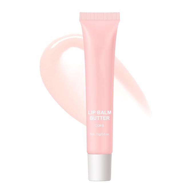 4 Flavors Butter Lip Balm Lip Tint Hydrating Lip Gloss, High Shine Nude Color Hydrating Finish Lip Glow Oi (04# Coke, 0.5oz)