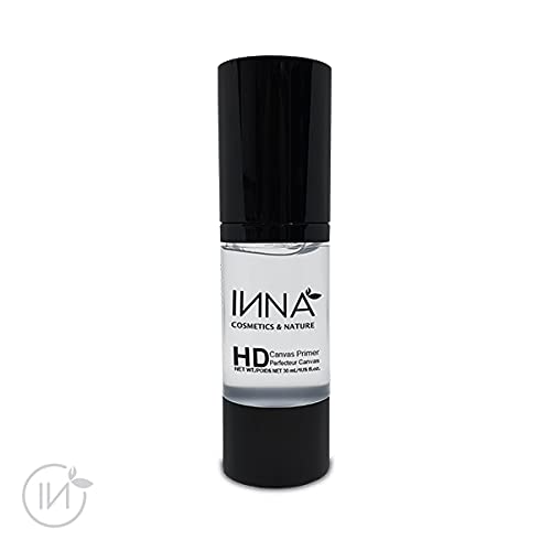 Inna Cosmetics & Nature - HD Canvas Primer vegan, gluten free, paraben free,oil-free, cruelty-free, Silicone-free, Made in Canada, 30ml., Clear, C-PPCPIM9
