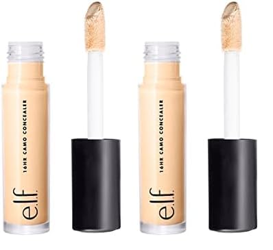e.l.f. 16HR Camo Concealer, Full Coverage, Highly Pigmented Concealer With Matte Finish, Crease-proof, Vegan & Cruelty-Free, Light Sand, 0.2 Fl Oz (Pack of 2)