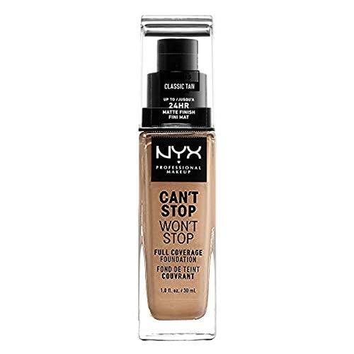 NYX PROFESSIONAL MAKEUP Can't Stop Won't Stop Foundation, 24h Full Coverage Matte Finish - Natural