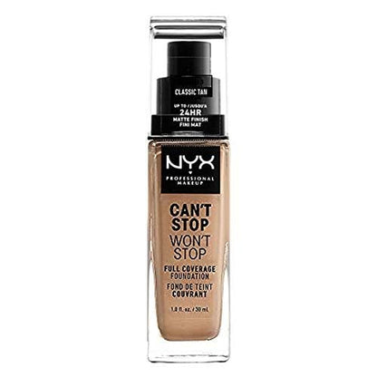 NYX PROFESSIONAL MAKEUP Can't Stop Won't Stop Foundation, 24h Full Coverage Matte Finish - Natural