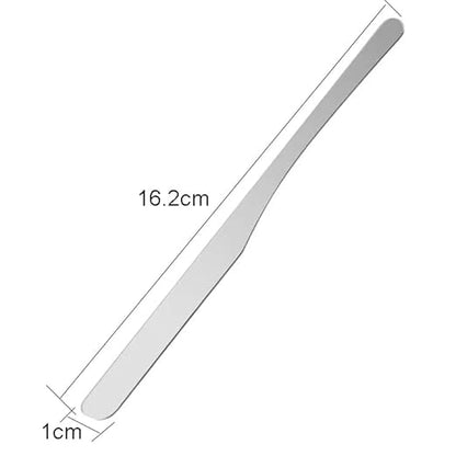 3 Pieces Stainless Steel Makeup Spatula Foundation Mixing Tool Eye Cream Spoon Beauty Scoop Makeup Beauty Spoons Cosmetic Skincare Spatula for Home Beauty Salon Use, Silver