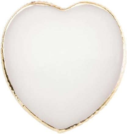 Resin Nail Art Palette Heart Nail Mixing Palette Nail Polish Color Display Plates Palette Makeup Mixing Tray Golden Edge Nail Plate White