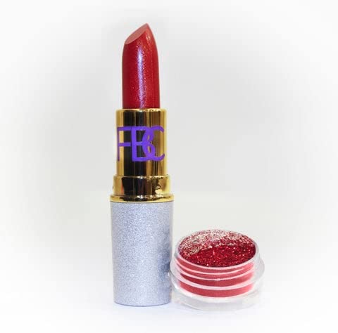 FBC Lipstick Rich Girl Collection 0.79 ounces Lipstick for Women with Free Glitter - Hydrating and Lightweight with Vitamin E (Royalty Red)