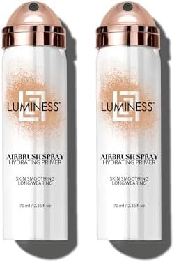 LUMINESS Airbrush Primer Hydrating Spray - Primes, Hydrates and Smooths Skin Texture for The Ultimate Canvas for Foundation Application - Hydrolyzed Silk & Hyaluronic Acid - 1.66oz (Pack of 2)