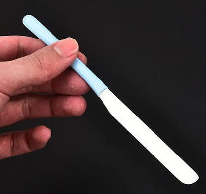 4 Pieces Stainless Steel Makeup Spatula Foundation Mixing Tool Eye Cream Spoon Beauty Scoop Makeup Beauty Spoons Cosmetic Skincare Spatula for Home Beauty Salon Use, Random Color