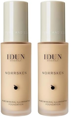 Liquid Norrsken Foundation - Silky Smooth Coverage - Luminous, Dewy Finish for Dry and Dull Skin - Water Resistant and Vegan Makeup - 206 Freja - Warm Light - 1.01 oz (Pack of 2)