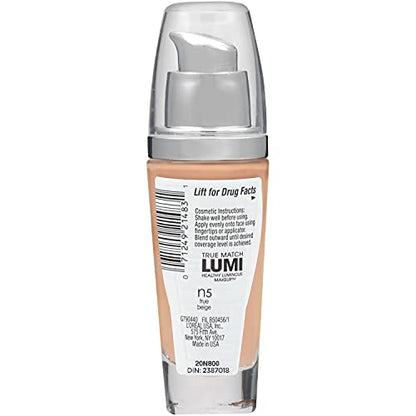 L’Oréal Paris True Match Lumi Healthy Luminous Makeup, N5 True Beige, 1 fl; oz. (Pack of 2)