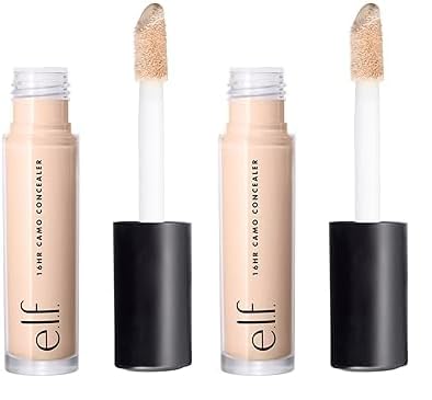 e.l.f. 16HR Camo Concealer, Full Coverage & Highly Pigmented, Matte Finish, Light Peach, 0.203 Fl Oz (6mL) (Pack of 2)