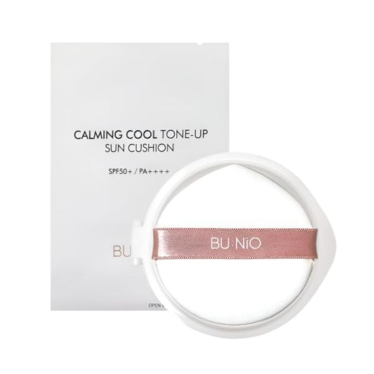 Calming Cool Tone up sun Cushion Foundation SPF50+ CC/BB Cream(0.88FlOz) Transparent&Natural tone-up&Even skin tone-Whitening&Wrinkle Improvement,Derma tested (Pink Beige, 0.88Fl Oz (Refill))