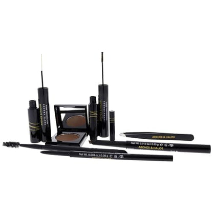 Arches & Halos - Ultimate Brow Hero Kit - Eyebrow Styling Makeup Kit, Pencil, Gel, Shading, Powder, Mousse, Natural and Bold Precise Brow Shaper - Hypoallergenic, Vegan - 7 Pc Kit, Medium