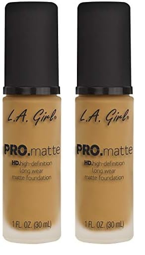 L.A. Girl PRO.Matte Foundation, Soft Beige GLM717 (Pack of 2)