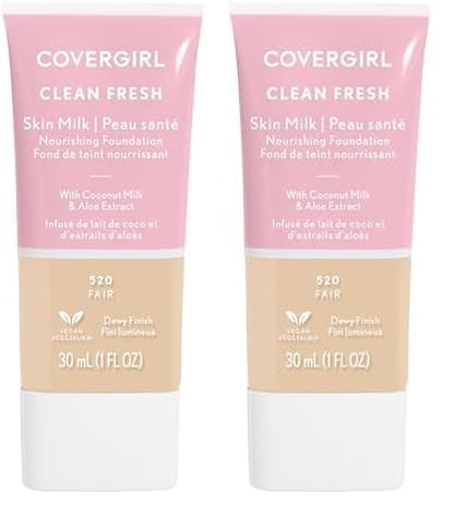 COVERGIRL Clean Fresh Skin Milk Foundation, Fair, 1 Fl Oz (Pack of 2)
