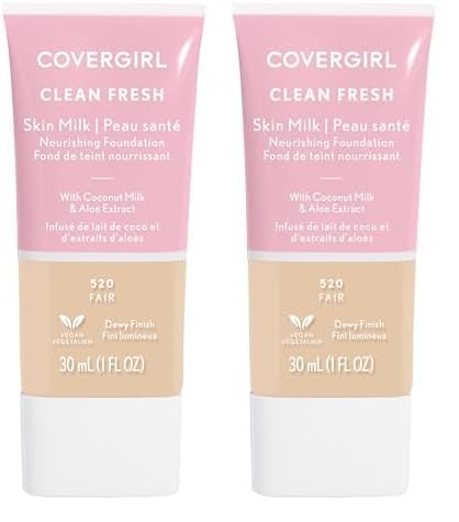 COVERGIRL Clean Fresh Skin Milk Foundation, Fair, 1 Fl Oz (Pack of 2)