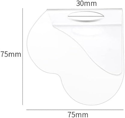 2 Pcs Clear Acrylic Nail Art Palettes Heart Shaped Nail Painting Plate Makeup Hand Palette Professional Cosmetic Mixing Palette for Beauty Salon