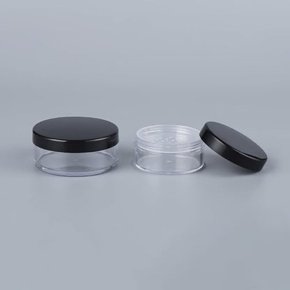 2 Pcs 50g Plastic Loose Powder Case Empty Cosmetic Powder Container Refillable Makeup Powder Jar Portable Powder Box for Travel