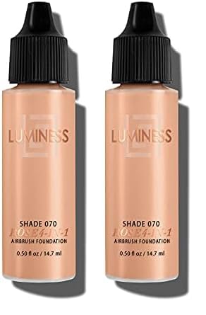 Luminess Air Rose 4-in-1 Airbrush Foundation - Shade 070, 0.50 oz, Warm (Pack of 2)