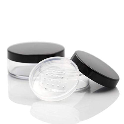 2PCS 30ML(1 oz) Plastic Loose Powder Compact Container DIY Makeup Powder Case, Empty Reusable Portable Loose Powder Container/Travel Powder Kit