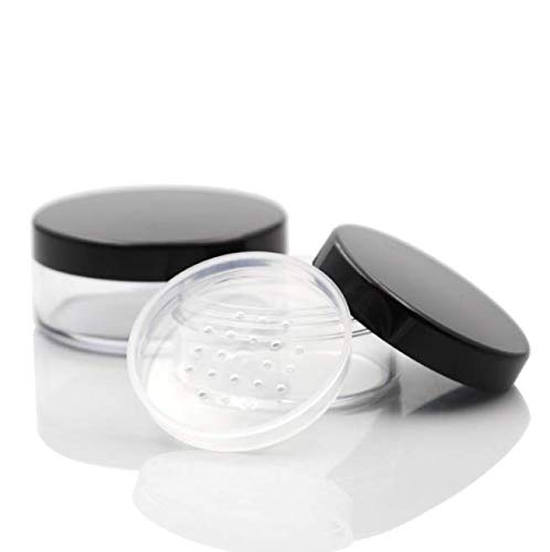 2PCS 30ML(1 oz) Plastic Loose Powder Compact Container DIY Makeup Powder Case, Empty Reusable Portable Loose Powder Container/Travel Powder Kit