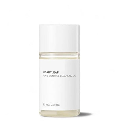 Heartleaf Pore Control Cleansing Oil Mini, Korean Facial Cleanser, Daily Makeup Blackheads Removal, Travel Size, Korean Skin Care, (20ml / 0.67 fl.oz.)