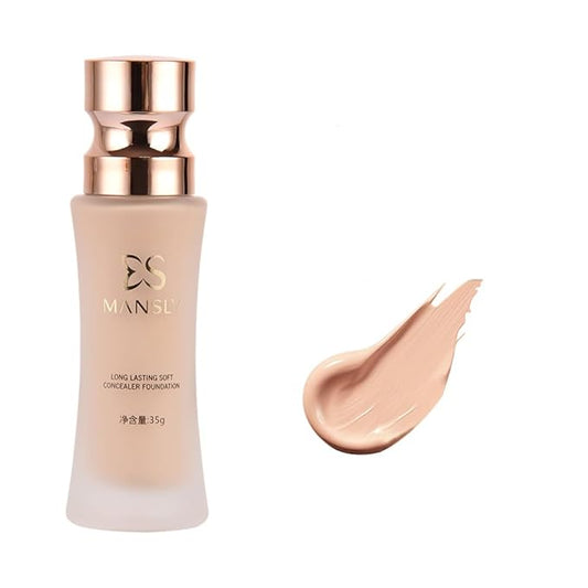 LAMUSELAND Matte Liquid Foundation Makeup, Full Coverage Lightweight Long-lasting Flawless Foundation Concealer Makeup for All Skin (02, M)