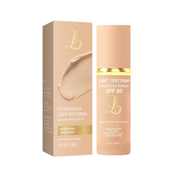 Biology 4-in-1 Foundation Hydrating Medium Spectrum Full Coverage Lotion Foundation, Protecting from Sun with SPF 50+, 4 1 Concealer Waterproof Longwear (Light, 1 FL OZ)