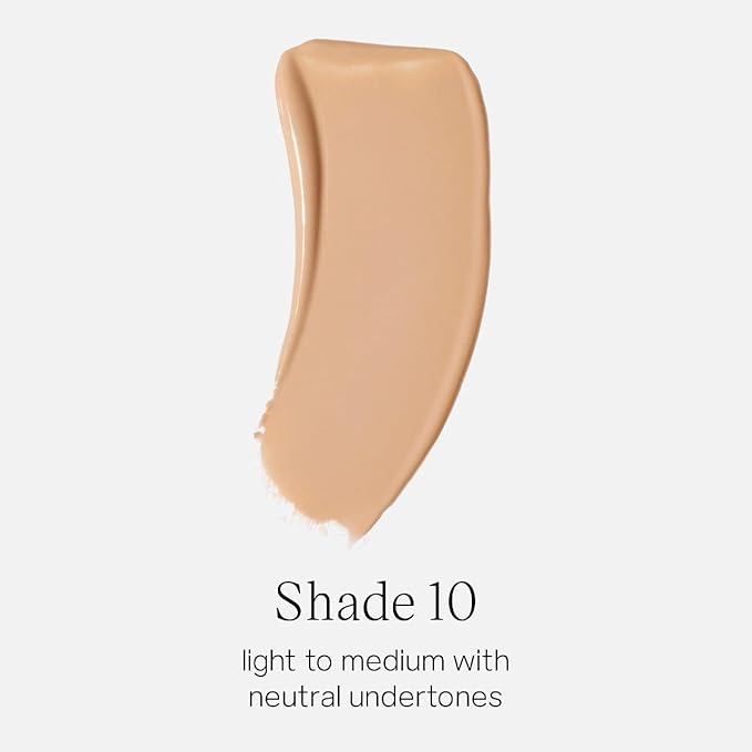 Saie Glowy Super Skin Tint Liquid Foundation - Hydrating Serum Foundation with Lightweight, Medium Coverage - Formulated with Hyaluronic Acid to Hydrate, Brighten and Plump - Shade 10 (1.01 oz)