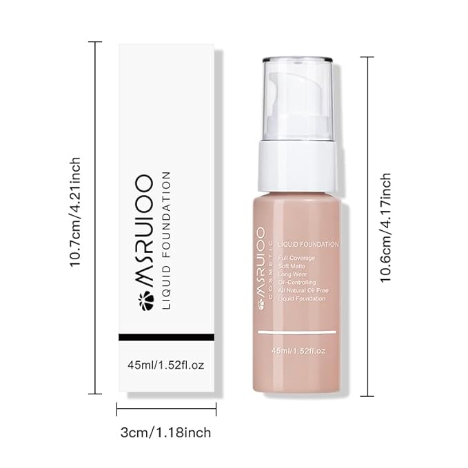 Liquid Foundation, Matte Finish, Weightless Full Coverage, Oil-Free, Non-Comedogenic, 1.52 fl oz (M006, 1pc)