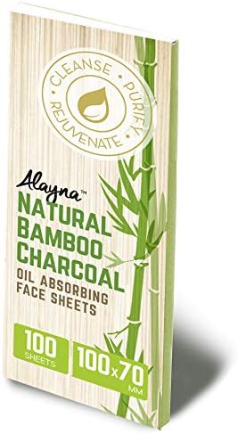 Oil Blotting Sheets for Face Natural Bamboo Charcoal Blotting Paper for Oily Skin Oil Absorbing Tissues Beauty Blotters Remove Excess Shine Organic Blot Papers For Facial Make Up & Skin Care 6 Pack
