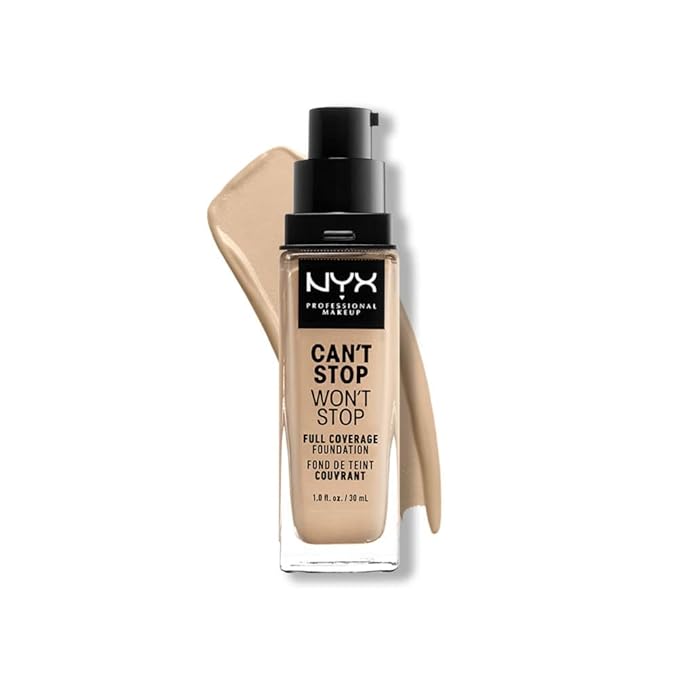 NYX PROFESSIONAL MAKEUP Can't Stop Won't Stop Foundation, 24h Full Coverage Matte Finish - Warm Vanilla