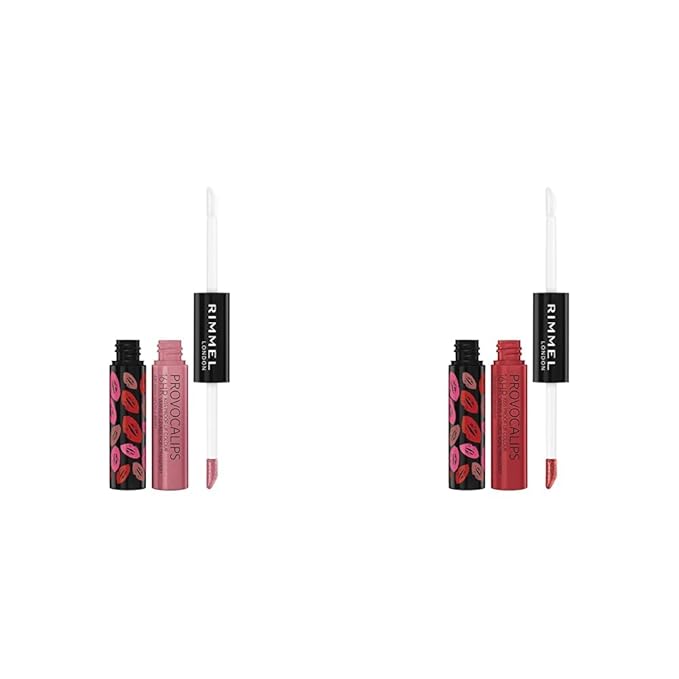 Rimmel London Provocalips 16hr Kiss-Proof Lip Color Bundle - 430 Wish Upon A Berry & 750 Heart Breaker, .14 fl.oz. Each