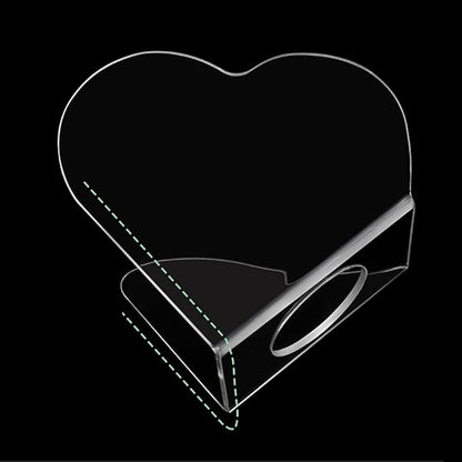 2 Pcs Clear Acrylic Nail Art Palettes Heart Shaped Nail Painting Plate Makeup Hand Palette Professional Cosmetic Mixing Palette for Beauty Salon