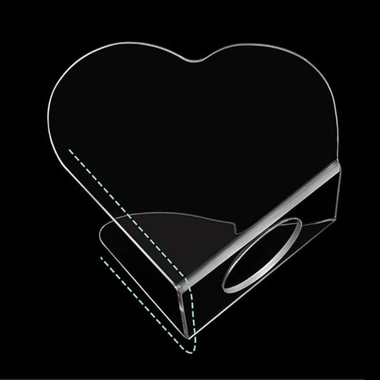 2 Pcs Clear Acrylic Nail Art Palettes Heart Shaped Nail Painting Plate Makeup Hand Palette Professional Cosmetic Mixing Palette for Beauty Salon