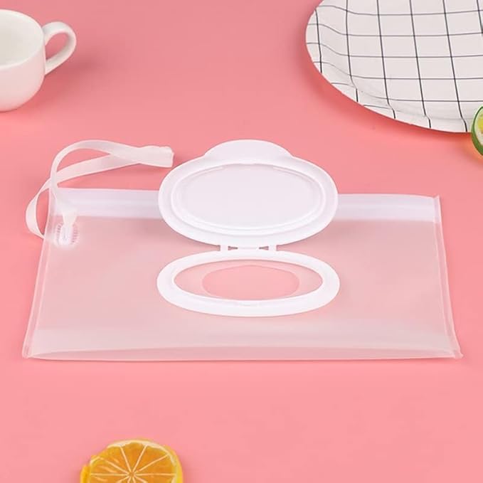 2Pcs Baby Wipe Case Travel Holder Keeps Wipes Moist Set of Wet Diaper Wipes Holders Cases Portable Travel On The Go Refillable Dispenser Container Waterproof Wipe Container with Sealed Diapering