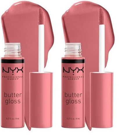 NYX PROFESSIONAL MAKEUP Butter Gloss, Non-Sticky Lip Gloss - Tiramisu (Brown) (Pack of 2)
