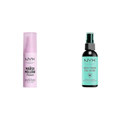 NYX PROFESSIONAL MAKEUP Vegan Smoothing Primer & Dewy Setting Spray for 16HR Makeup Wear