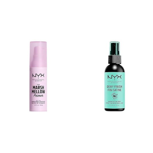 NYX PROFESSIONAL MAKEUP Vegan Smoothing Primer & Dewy Setting Spray for 16HR Makeup Wear