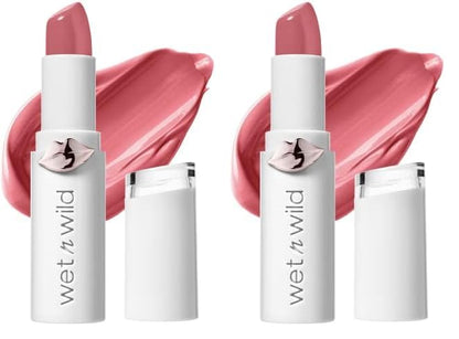 wet n wild Lipstick Mega Last High-Shine Lipstick Lip Color Makeup, Bright Pink Pinky Ring (Pack of 2)