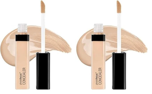 Wet n Wild Photo Focus Concealer, Light Ivory, Under Eyes, Makeup, Blemish, Full Coverage, Lightweight (Pack of 2)