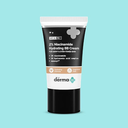 2% Niacinamide Hydrating BB Cream with SPF 30 (02 Nude Shade) | Gives Medium Buildable Coverage & Smooth Finish | Skin Hydration with Sun Protection | 1.06 Oz/30g
