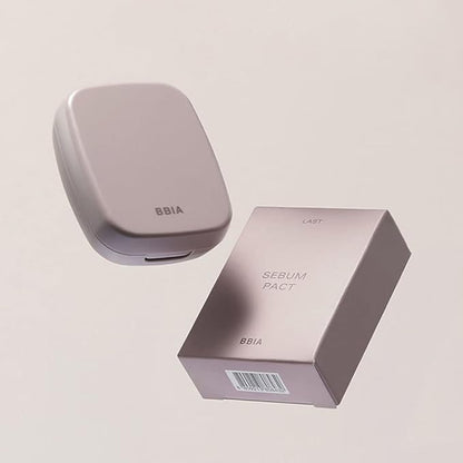 BBIA Last Skin Foundation (#01 LIGHT BEIGE) + Last Sebum Pact BUNDLE SET/Medium Coverage & Semi-Matte Finish Liquid Foundation and Sebum Control Makeup Pressed Powder Pact