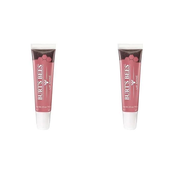 Burt's Bees Lip Care, Moisturizing Lip Shine for Women, 100% Natural, Blush, 0.5 Oz (Pack of 2)