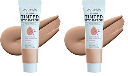 wet n wild Bare Focus Tinted Hydrator Matte Natural Finish, Oil-Free Tinted Face Moisturizer Makeup, Hyaluronic Acid, Squalane, Sheer To Medium Coverage, Medium Deep (Pack of 2)