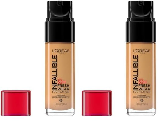 L’Oréal Paris Makeup Infallible Up to 24 Hour Fresh Wear Foundation, Caramel, 1 Ounce (Pack of 2)