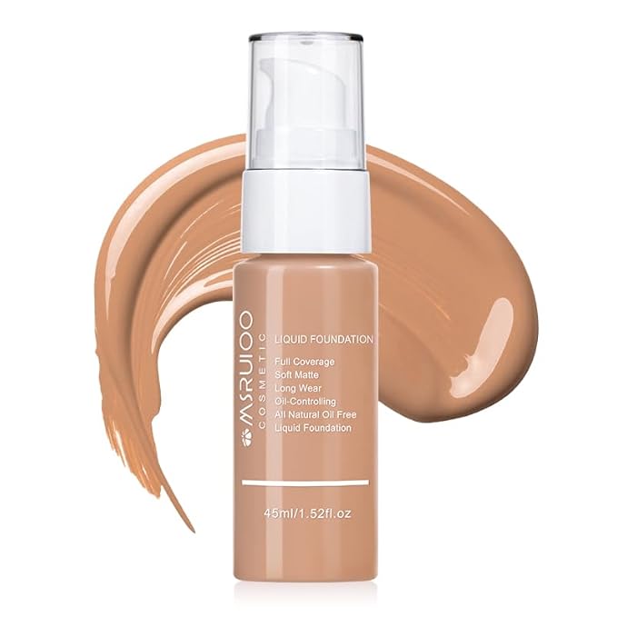 Liquid Foundation, Matte Finish, Weightless Full Coverage, Oil-Free, Non-Comedogenic, 1.52 fl oz (M005, 1pc)