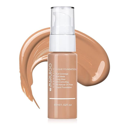 Liquid Foundation, Matte Finish, Weightless Full Coverage, Oil-Free, Non-Comedogenic, 1.52 fl oz (M005, 1pc)