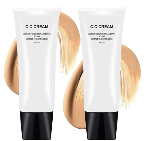 Cc Cream Self Adjusting For Mature Skin, Cc Cream For Older Women, Skin Tone Adjusting Spf 43 (2 PCS)