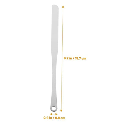 FRCOLOR 3pcs Tool Powder Foundation Blenders Metal Spatula Korean Makeup Scraper Palette for Makeup Cosmetic Mixing Spatula Makeup Spatula Mixer Beauty Spatula Stirring Rod Stainless Steel