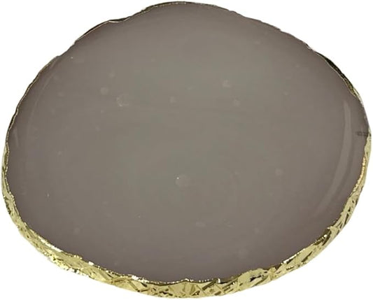 Nail Art Palette Stone,Resin Nail Art Palette,Nail Art Painting Mixed Color Palette Gold Edge Nail Gel Color Makeup Display